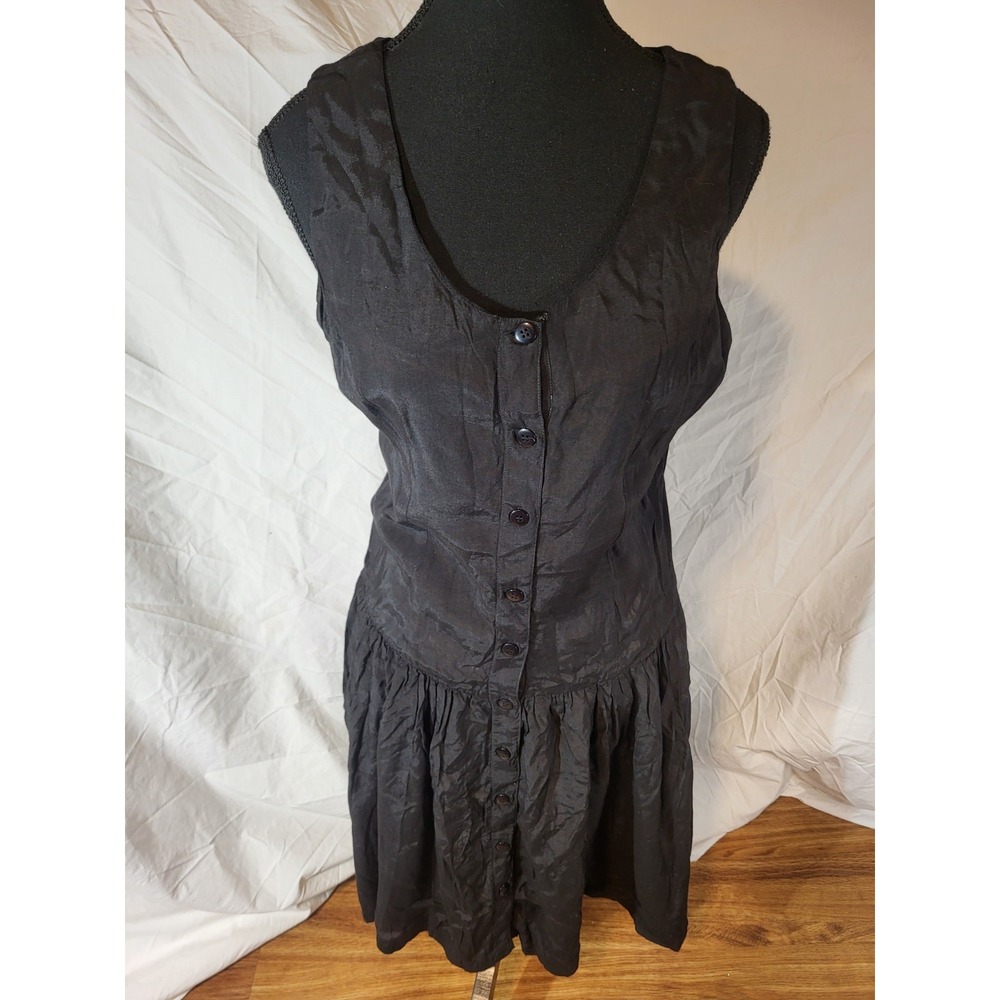 Vintage Adini Black Drop Waist‎ Grunge Hippie Dress Size M